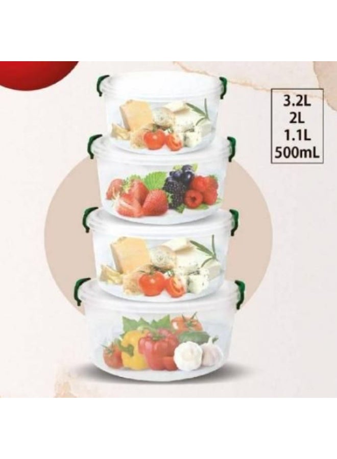 طقم تريندي  صناديق الثلاجة الدائرية  - 4 قطع - Image 4